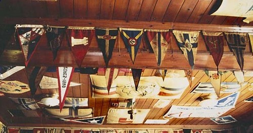 The ceiling at Peter Cafe Sport garlanded with yachtie flags © SW